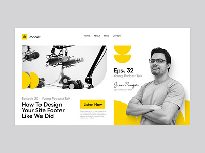 Podcast Landing Page UI Kits Template business design education illustration internet online page person technology template vector web