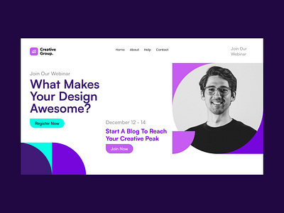 Live Webinar Landing Page UI Kits Template business design education illustration internet online page person technology template vector web