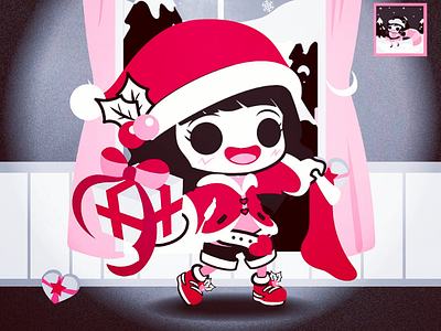 Christmas girl adobe characterdesign chibi christmas digitalart illustration illustrator
