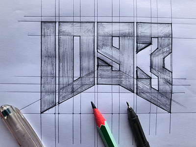 ID93 logo sketch hand drawn logo sketch