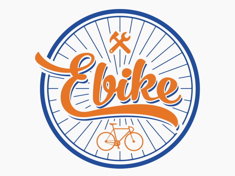 E bike 2d after effects animation lettering logo shape simple