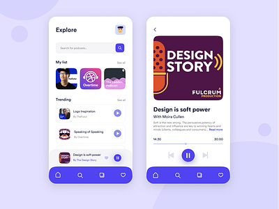 Podcast player UI