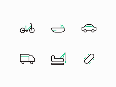 Vehicle Icons design explorations icon icondesign icons minimalism ui