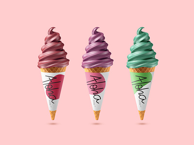 cone ice cream paper design by ali zamani