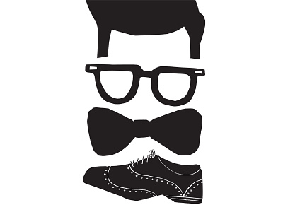 Pursuit of classiness (Pt. II) black black and white bow tie classy glasses illustration manly monochromatic oxfords pompadour shoes