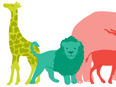 Safari animals antelope colorful elephant giraffe lion rainbow of color safari skittle colored
