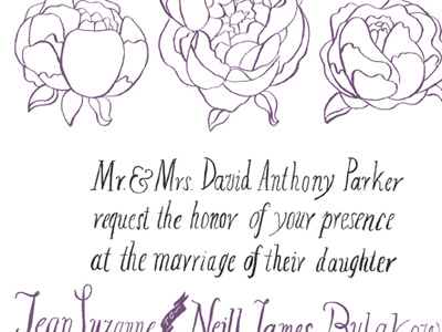 Scrapped wedding type illustration typography wedding invitation