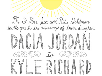 Blowing Rock, NC 2 illustration typography wedding invitation