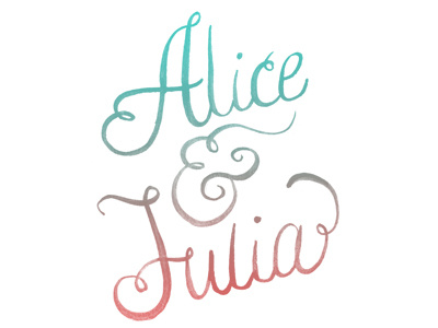 Alice & Julia logo illustration logo typography