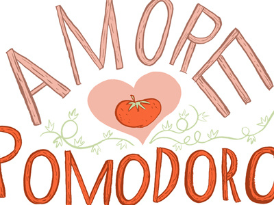 Amore pomodoro illustration typography