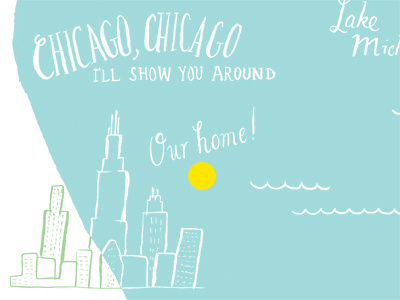 Chicago map chicago illustration map typography