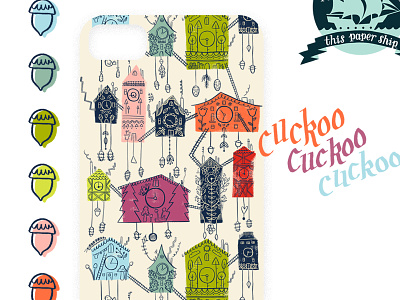 Cuckoo iPhone mock-up color palette colorful cuckoo clocks illustration iphone mock up mock up swatches typography