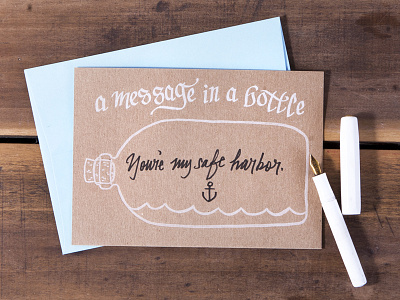 Letterpressed message in a bottle