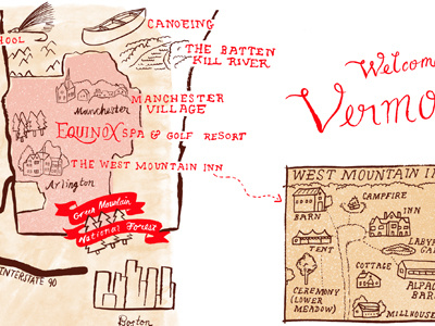 Vermont wedding map