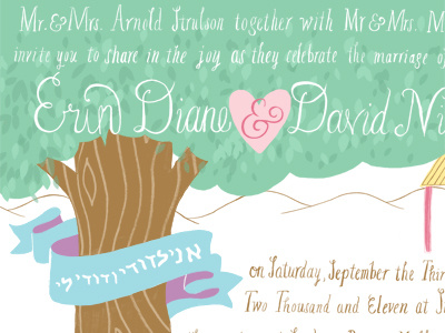 Trees of love illustration tree typography wedding