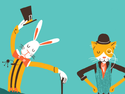 Cats & rabbits cat illustration rabbit