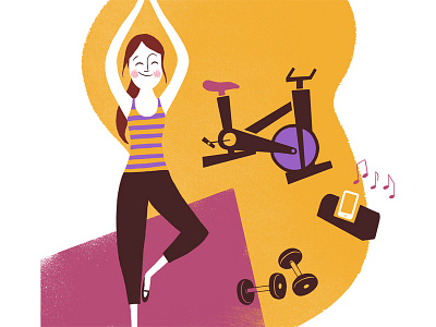 Exercise spot character editorial exercise illustration spinning spot verily weights yoga