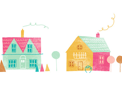 Tiny houses houses illustration trees