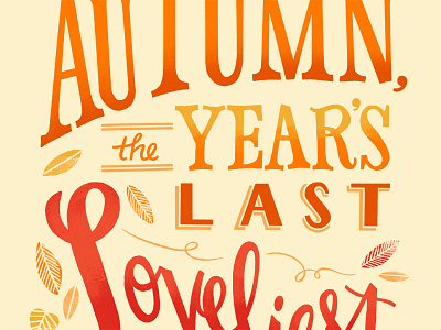 Autumn autumn fall illustration leaves quote typography