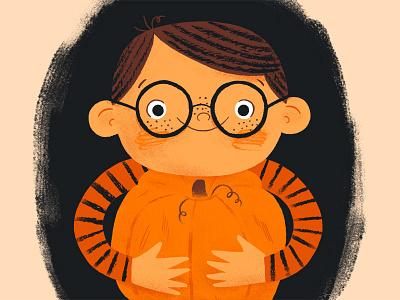 Pumpkin head Howard character halloween illustration pumpkin