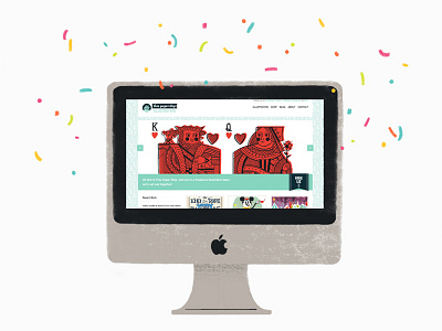 New website! apple computer confetti illustration mac website