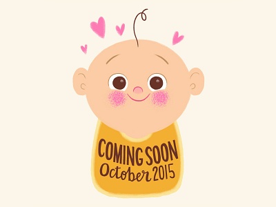 Coming soon! baby character illustration typography