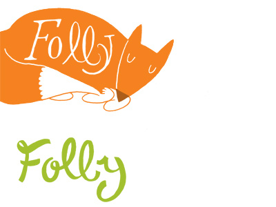 Foxes and folly fox illustration logo typography