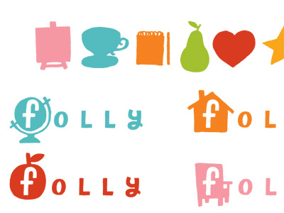 Objects and folly illustration logo objects typography