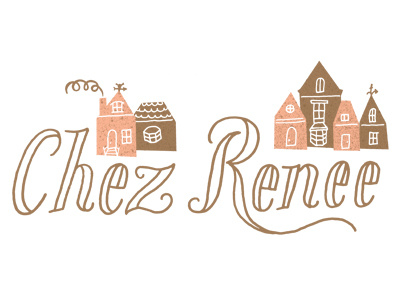 Chez Renee houses illustration logo typography