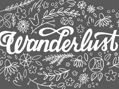 Wanderlust tee flowers hand lettering illustration typography wanderlust