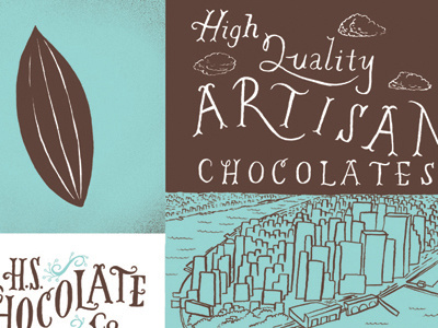 Chocolate postcard chocolate illustration nyc typography