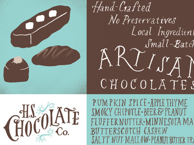 Chocolate postcard, draft #2 chocolate illustration typography