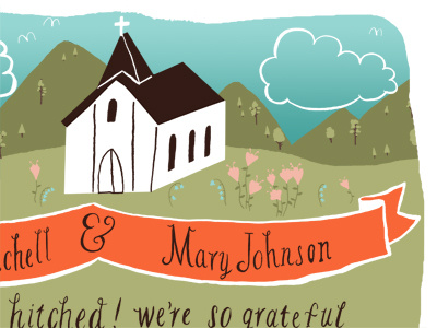 Going to the chapel! banner chapel church flowers illustration typography wedding