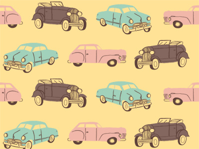 Retro cars cars illustration pattern