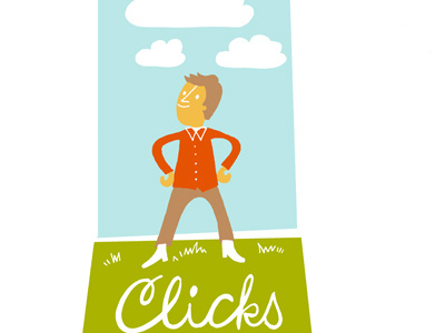 Clicks By Fer clouds illustration logo people typography