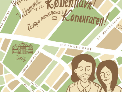 Copenhagen map copenhagen illustration map typography