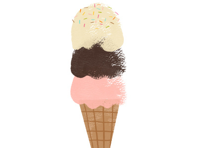 I scream, you scream ice cream illustration neapolitan paint sprinkles sugar cone