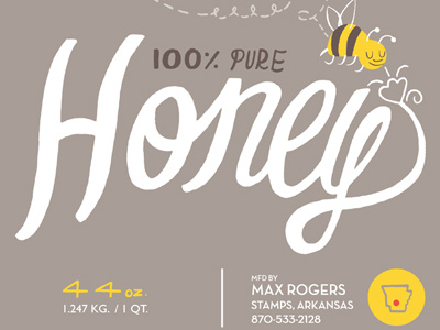 Honey label bee branding honey illustration product design typography