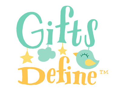 Gifts Define logo baby bird branding cloud illustration logo stars typography