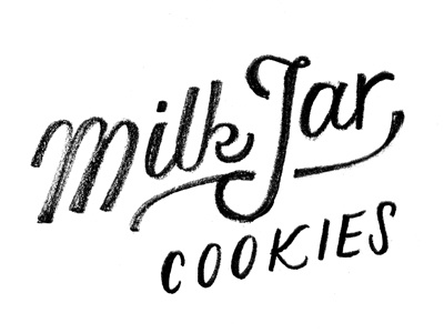 Milk Jar Cookies logo sketch cookies logo milk pencil sketch typography