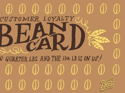 Bean card bean card beans coffee coffee shop typography