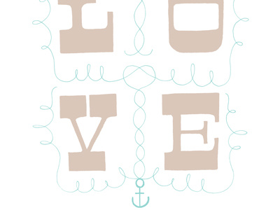 Anchored love anchor glyph illustration love t shirt typography