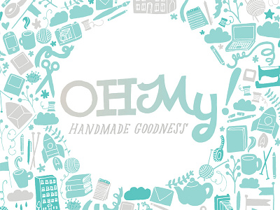 Oh My! Handmade Goodness logo + pattern