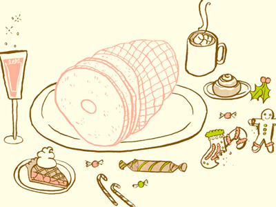 Christmas spread christmas food holidays illustration