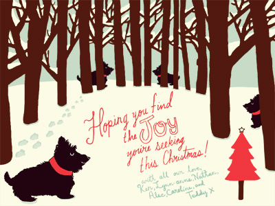 Fergus Christmas Card christmas illustration postcard typography