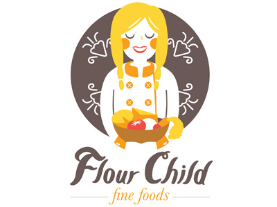 Flour Child Fine Foods logo/signage food illustration logo signage