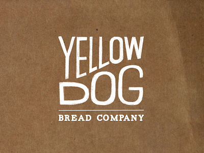 Yellow Dog Bread Company logo bakery branding illustration kraft paper logo typography yellow dog bread company
