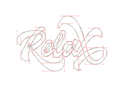 Relax ahjoboy beizer calligraphy curves handlettering script vector