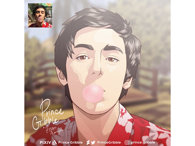 Cole Gribble, Indonesian Actor boy bubble gum cole gribble digital illustration illustration photo illustration princegribble drawing realistic cartoon realistic illustration semi realistic illustration teen actor