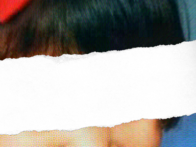 Poster Detail distorted face halftone paper psycho ripped torn vintage